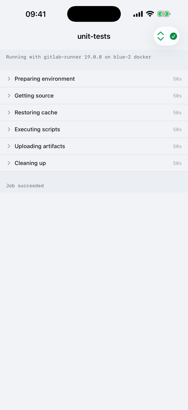Live-tailing GitLab CI job log on iPhone